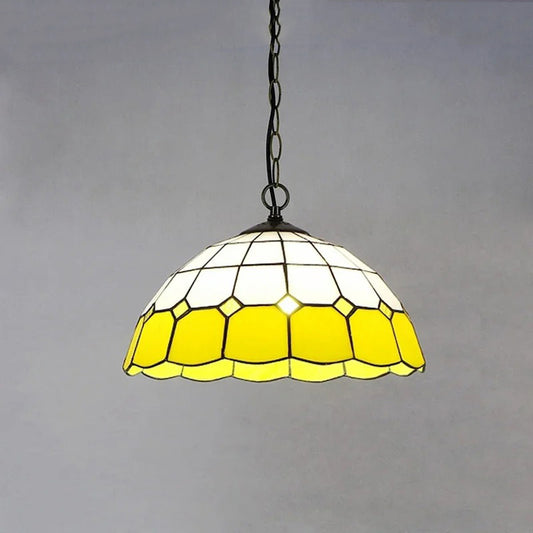 Suspension Tiffany Jaune